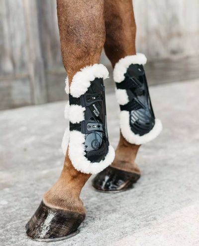Vegan Sheepskin Tendon Boots Black