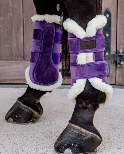 Brushing Boots Velvet Contrast Royal Purple